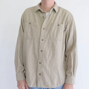 Redhead Brand Tan Cotton Up Outdoor Gorpcore Dress Shirt Size Large